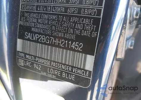 2017 Land Rover Range Rover Evoque Se/Se Premium from USA, damaged, VIN SALVP2BG7HH211452